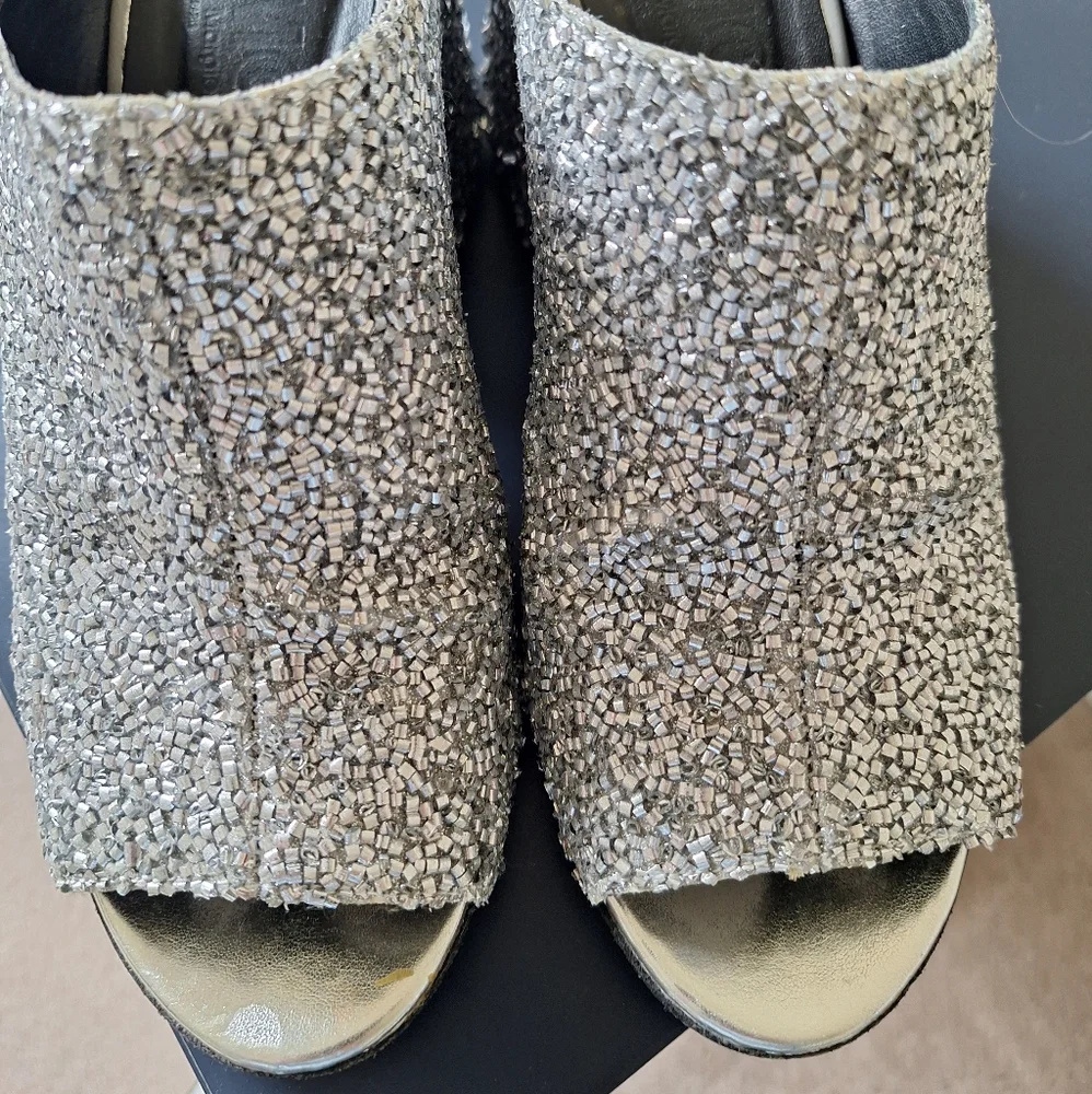 MM6 Maison Margiela Pre-owned Silver Beaded Mules - Picture 2 of 16